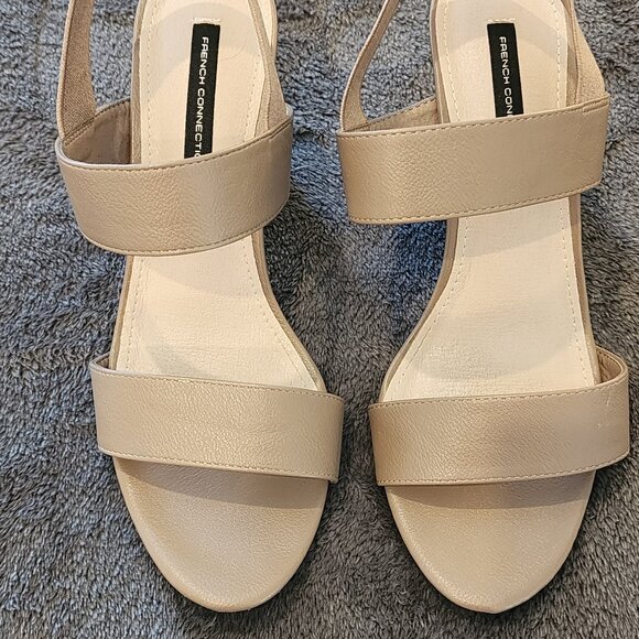 French Connection Block Heel Sandals – Nude / Taupe – Size 9 - Picture 5 of 7